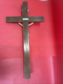 Vintage 24" Cross Crucifix Wood Jesus Christ Figurine
