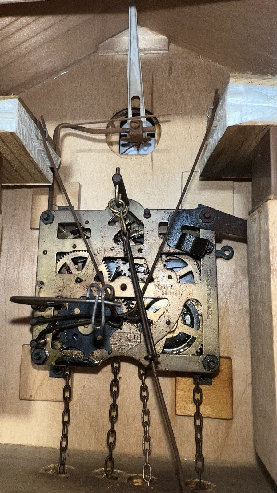 Vintage Black Forest German Hunter Cuckoo Wall Clock - Deer & Game Theme Unteste