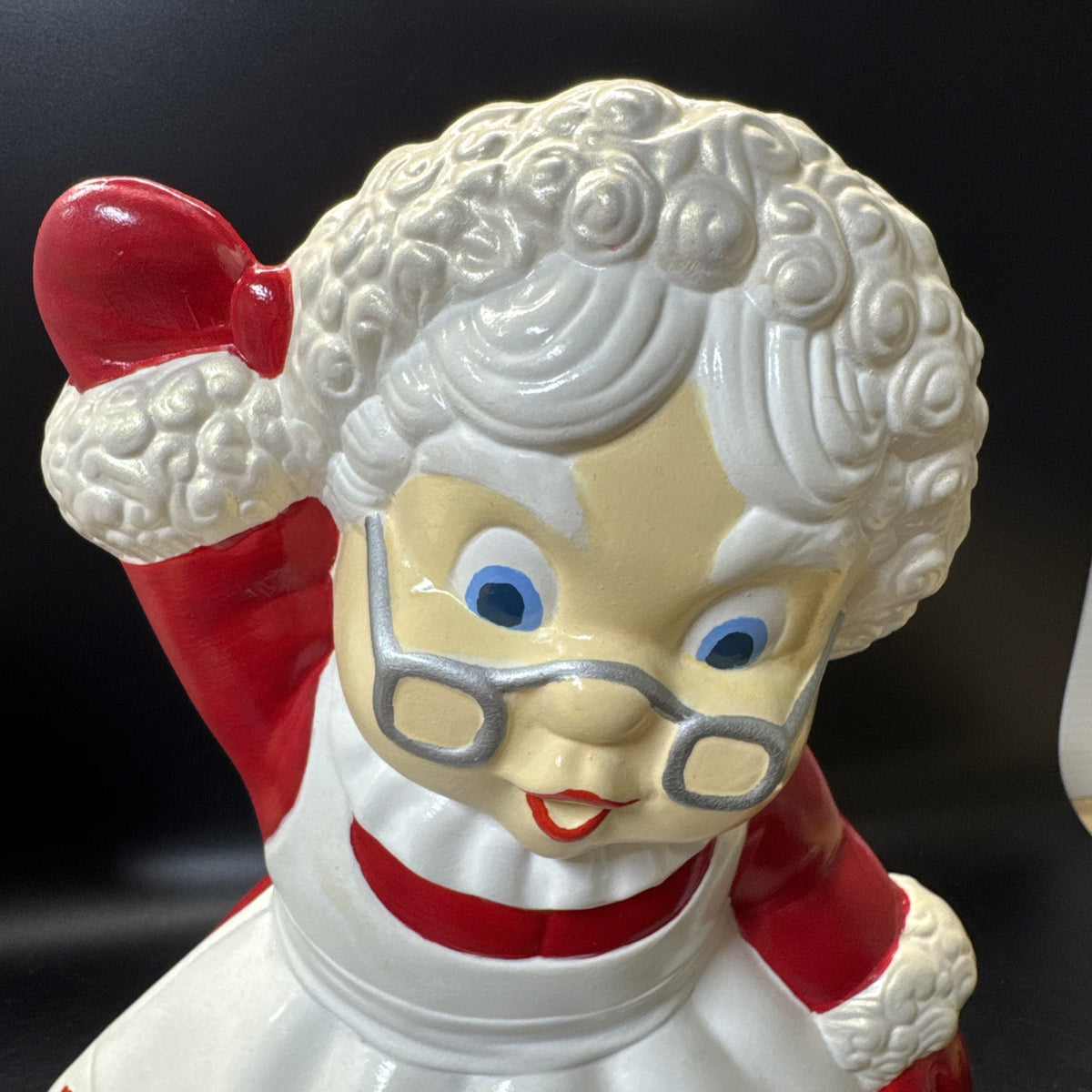 Vintage Christmas Ceramic Mold Winking Santa Clause & Waving Mrs Clause