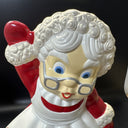 Vintage Christmas Ceramic Mold Winking Santa Clause & Waving Mrs Clause