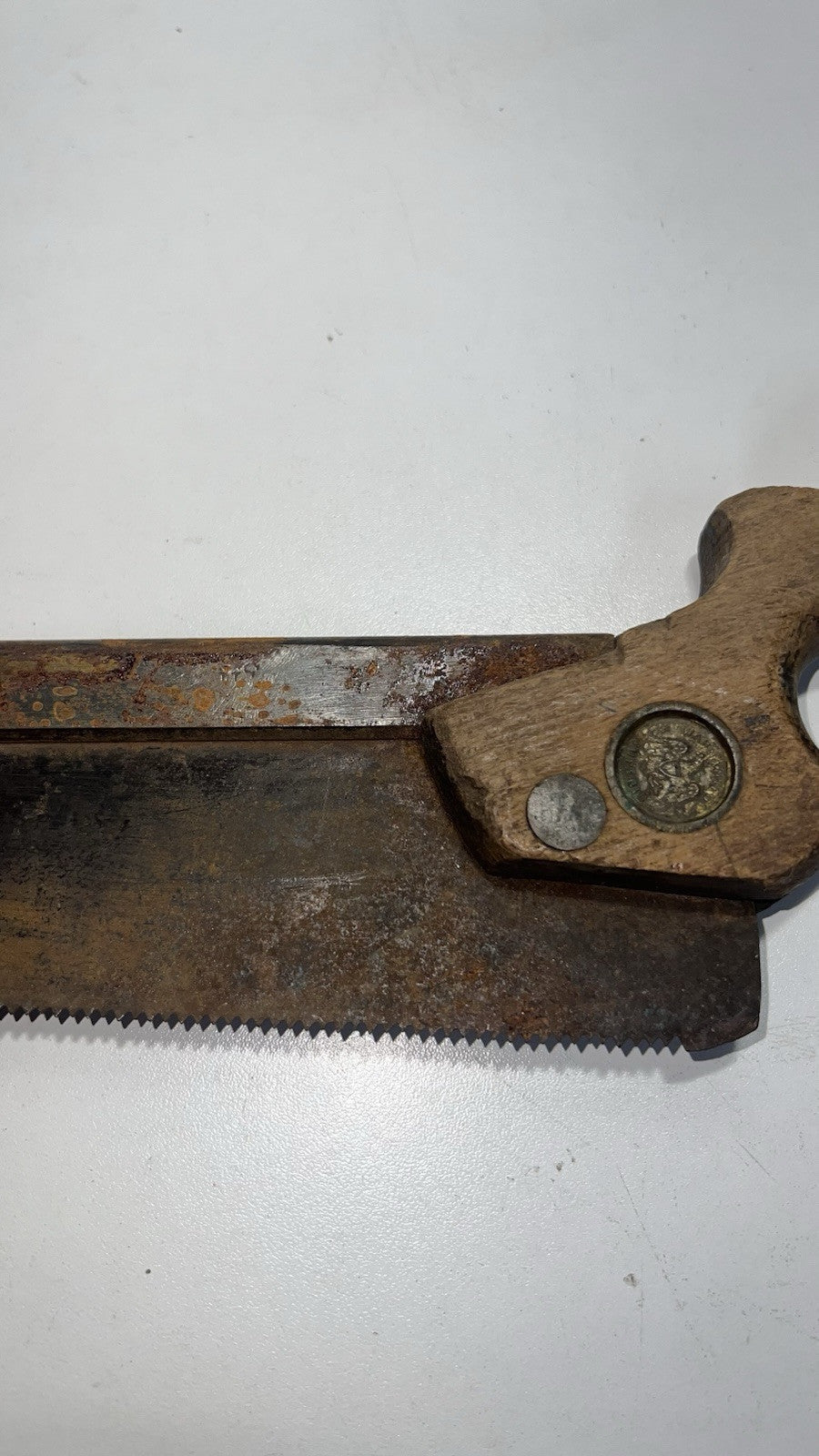 Antique  Jackson Warranted Cast Steel Back Saw 12" Woodworking Shop