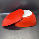 Vintage PYREX Hostess Red Square Casserole Dish with Lid, 2.5 Qt