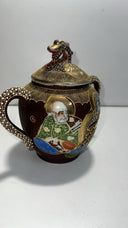 Vintage Japanese Satsuma Moriage Dragon Teapot – Hand Painted, 6” Tall