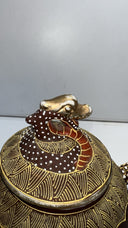 Vintage Japanese Satsuma Moriage Dragon Teapot – Hand Painted, 6” Tall