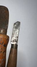 Lot of 10 Vintage Un/Branded Knives & Carving Tools - Wood & Metal Handles