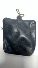Vintage Leather Golf Pouch with Winged Ball and Clubs Embroidery