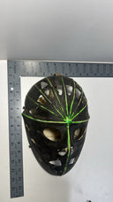Vintage 1970s Ice Hockey GOALIE MASK White Painted Black+ Green