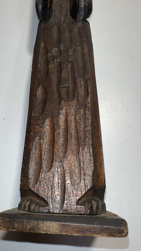 Vintage Hand-Carved Wooden Monk Statue 15” – Religious Folk Art Mexico