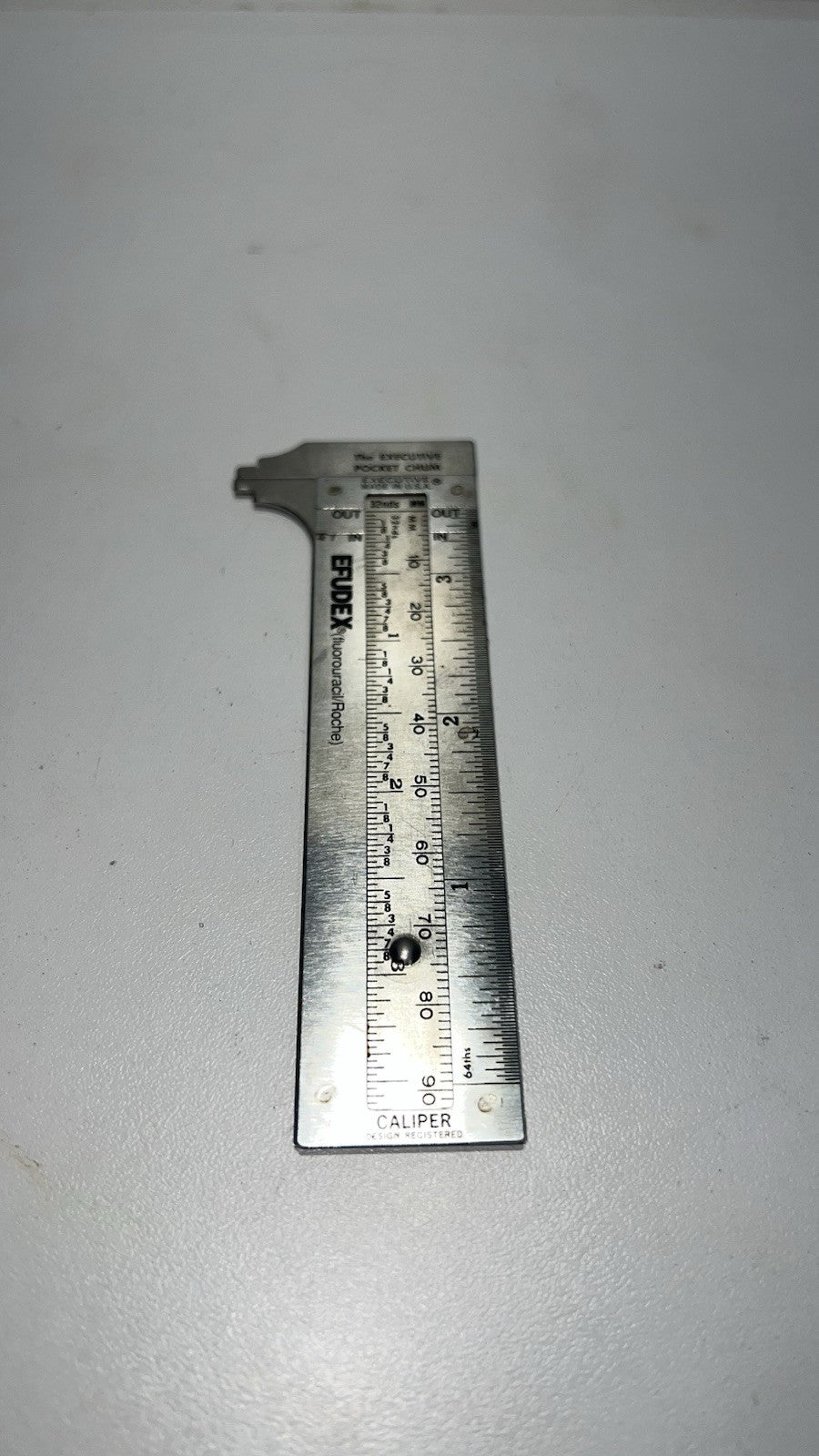 Vintage The Executive Pocket Chum Sliding 3 1/2" Caliper Stainless Steel USA