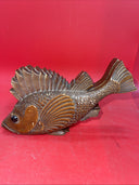 Hand carved wooden fish box