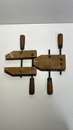 Trademark Jorgensen Set of  2 Adjustable Wooden Clamps Wood Screw, Size 3/0 USA