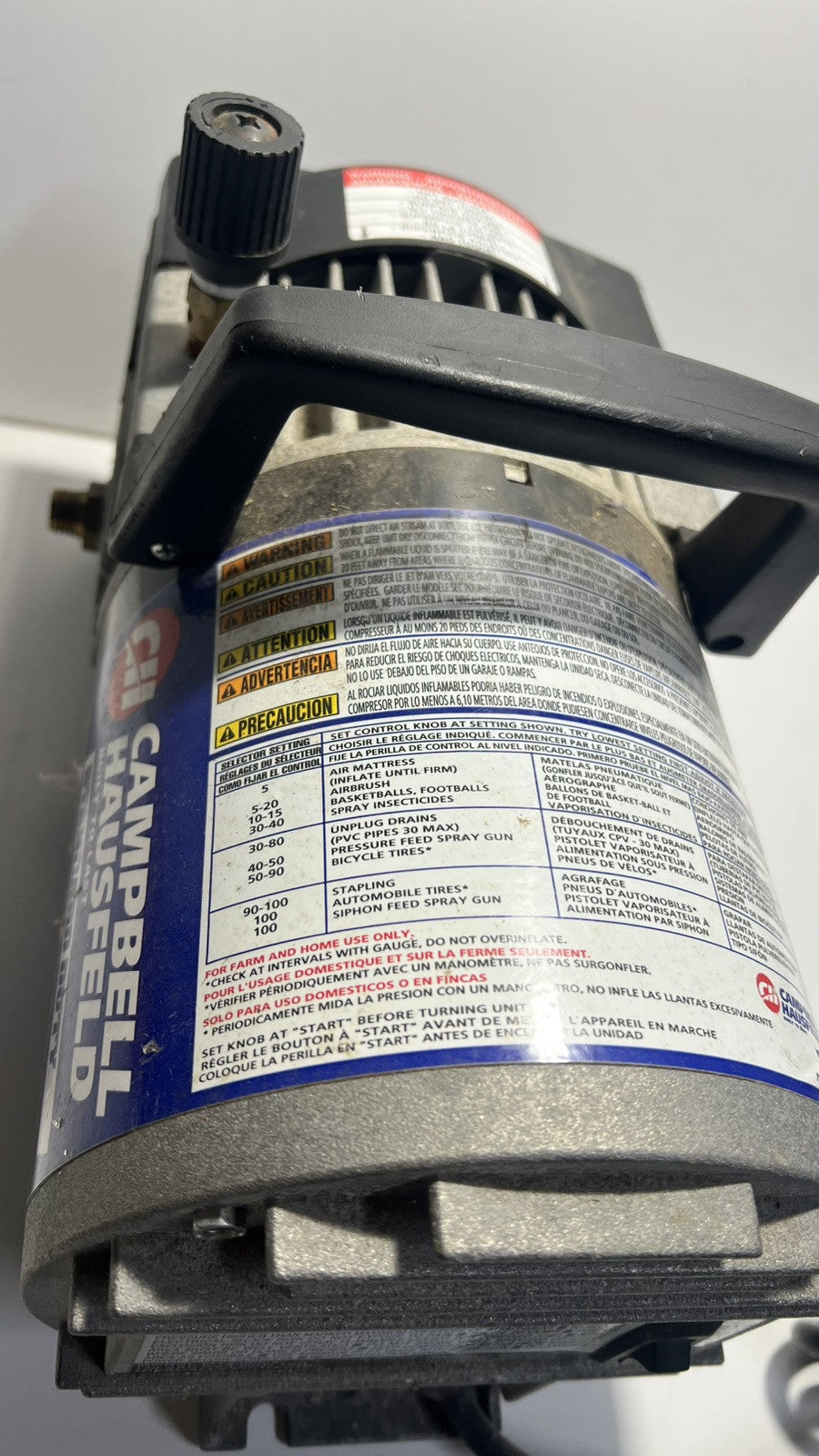 Campbell Hausfeld MT300009 Power Pal Electric Tankless Air Compressor. Works