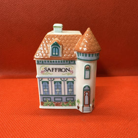 Vintage 1989 Lenox Spice Village SAFFRON Spice House With Lid