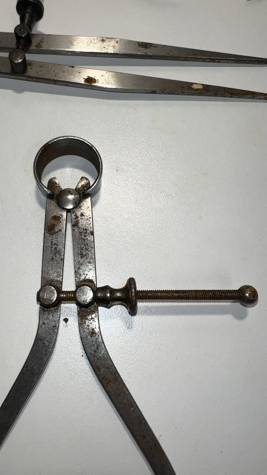 Lot of 5 Vintage Machinist Dividers Calipers Tools.