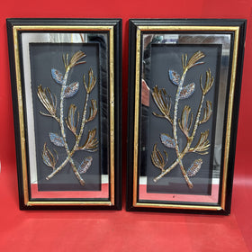 TMC Chicago Season Framed Artwork Winter Glistening Pine Cones/ Set 2