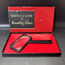 Vintage Bausch & Lomb Reading Glass Rectangular Reader Pearl Black w/ Box USA
