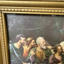 Jesus The Last Supper Picture A.P.Co.Chicago Religious With Wood Frame 15”x8”