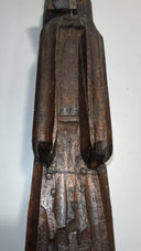 Vintage Hand-Carved Wooden Monk Statue 15” – Religious Folk Art Mexico