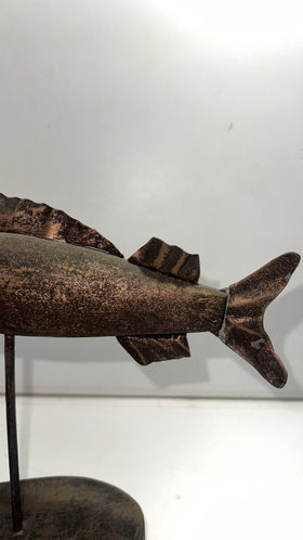 Vintage Metal And Wood Fish