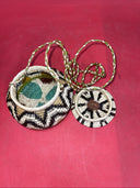 African Hand Woven Basket with Lid 3”x4”