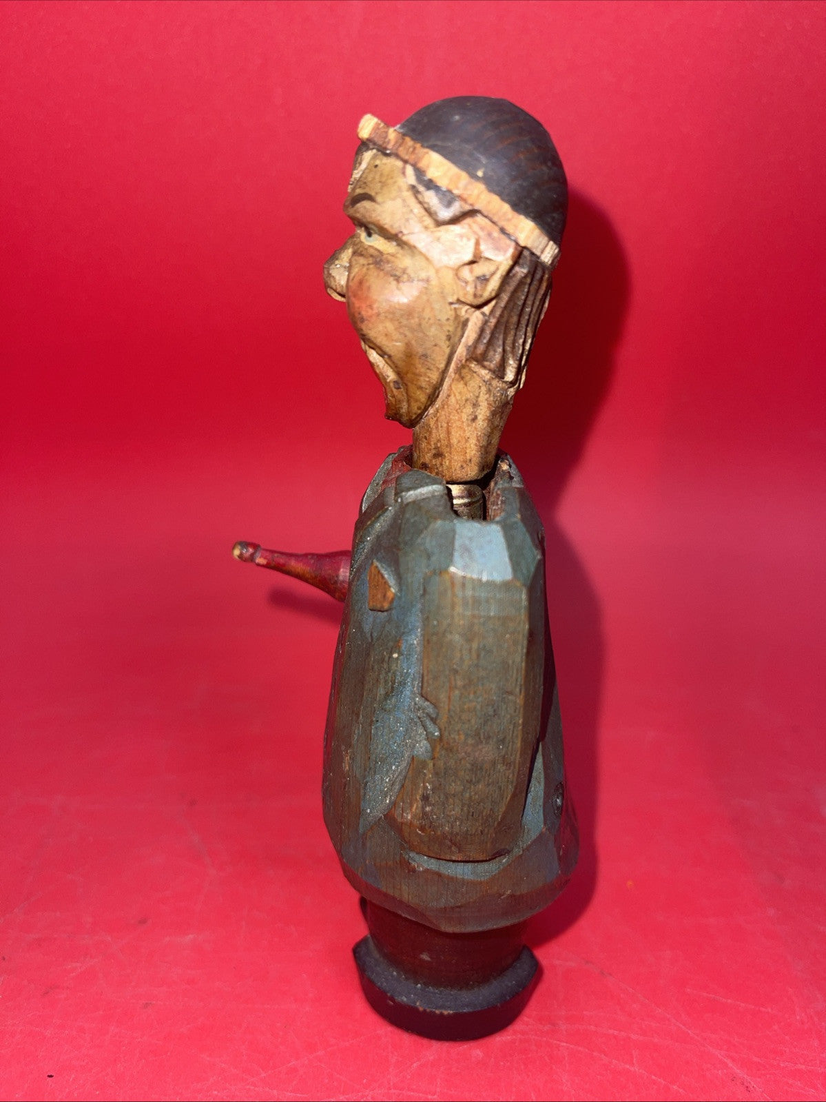 Vintage  Wood Hand Carved Bottle Opener Full Figure  Collectors