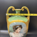 Antique Porcelain Hand Painted Vase With Portrait Of Women, France, Signed!!!