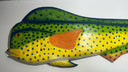 40” Hand-Painted Mahi Mahi Wall Art – Vibrant Ocean Fish Decor, Man Cave. Wood.