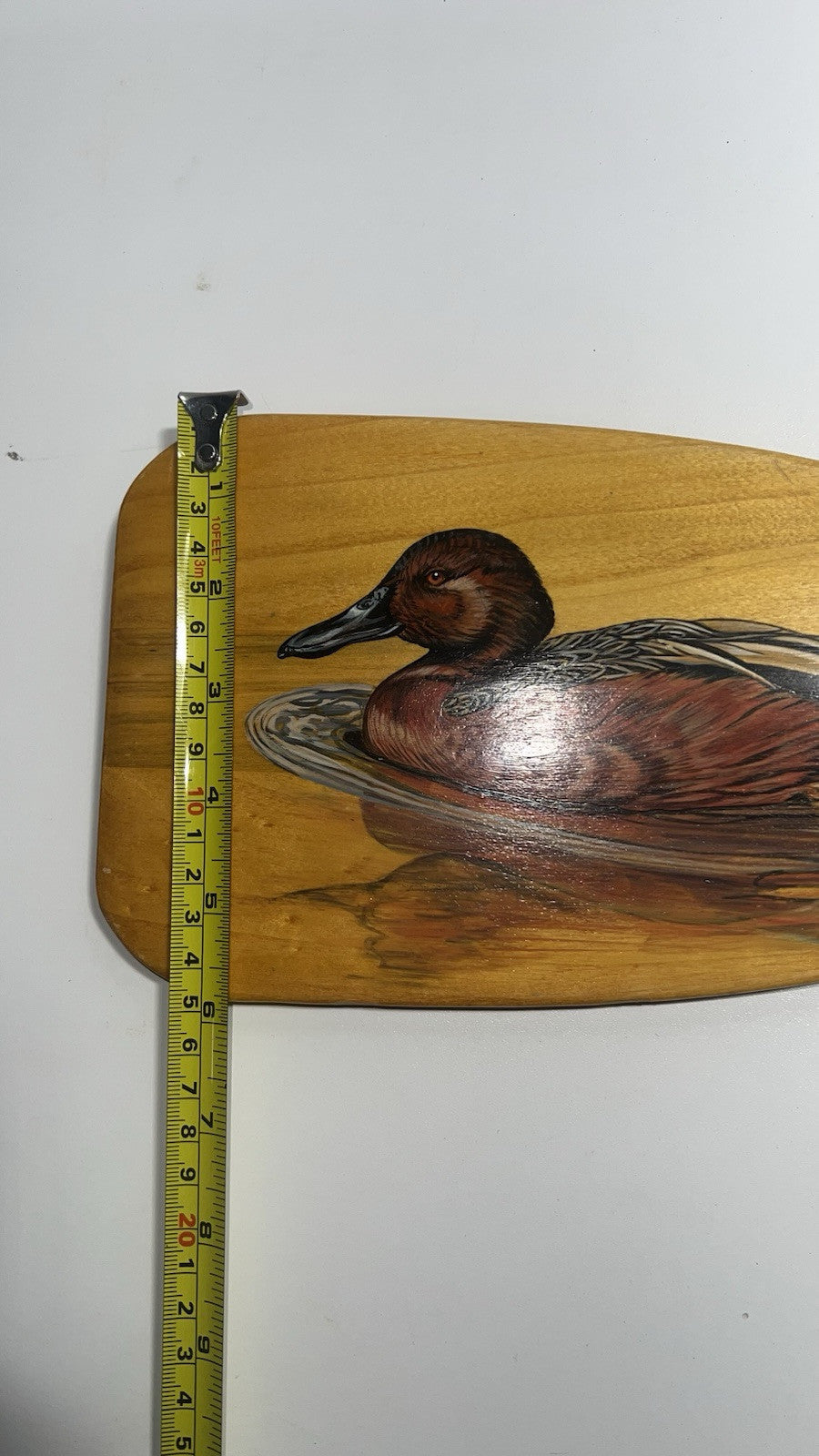 Vintage Hand-Painted Wooden Canoe Paddle 29.5” - Signed Schmidt ‘97 - Duck Art