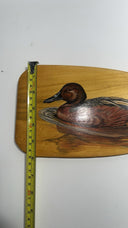 Vintage Hand-Painted Wooden Canoe Paddle 29.5” - Signed Schmidt ‘97 - Duck Art