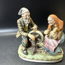 Lefton China Figurine #4146 Old Man and Woman Spinning Statue