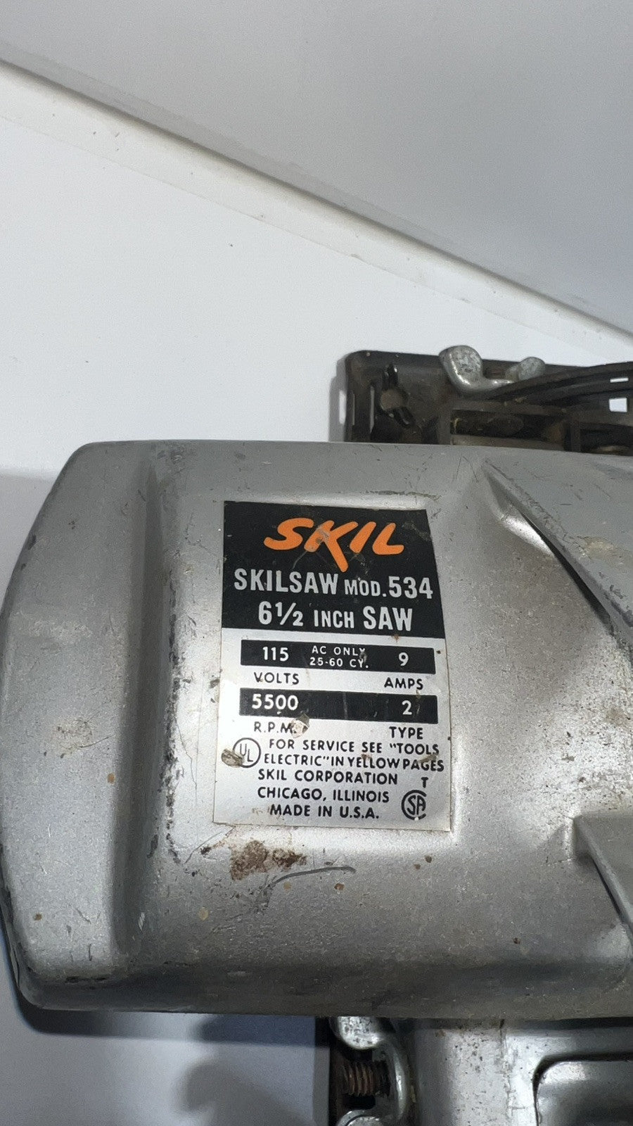 Vintage Skilsaw 6 1/2" Model 534 Circular Saw Tested and Works Nice Saw 