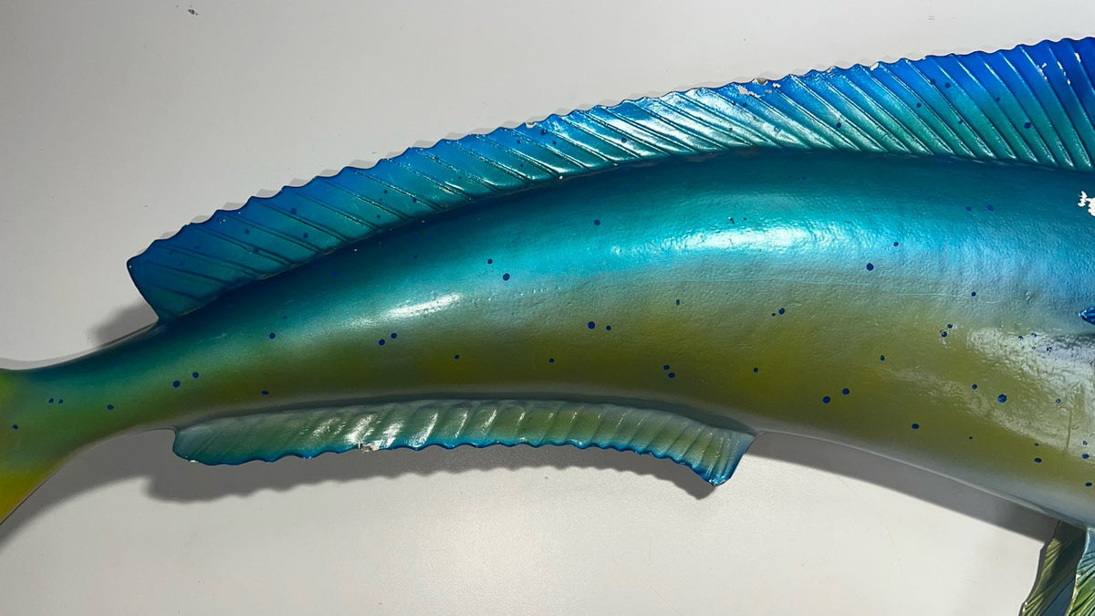 Large Fiberglass Mahi Mahi Fish Mount - Ocean Wall Decor 28” Vibrant Colors