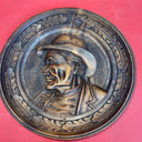 Vintage Handcrafted Wood Wall Plates in Folk Style in Man and Women, Diameter 8”