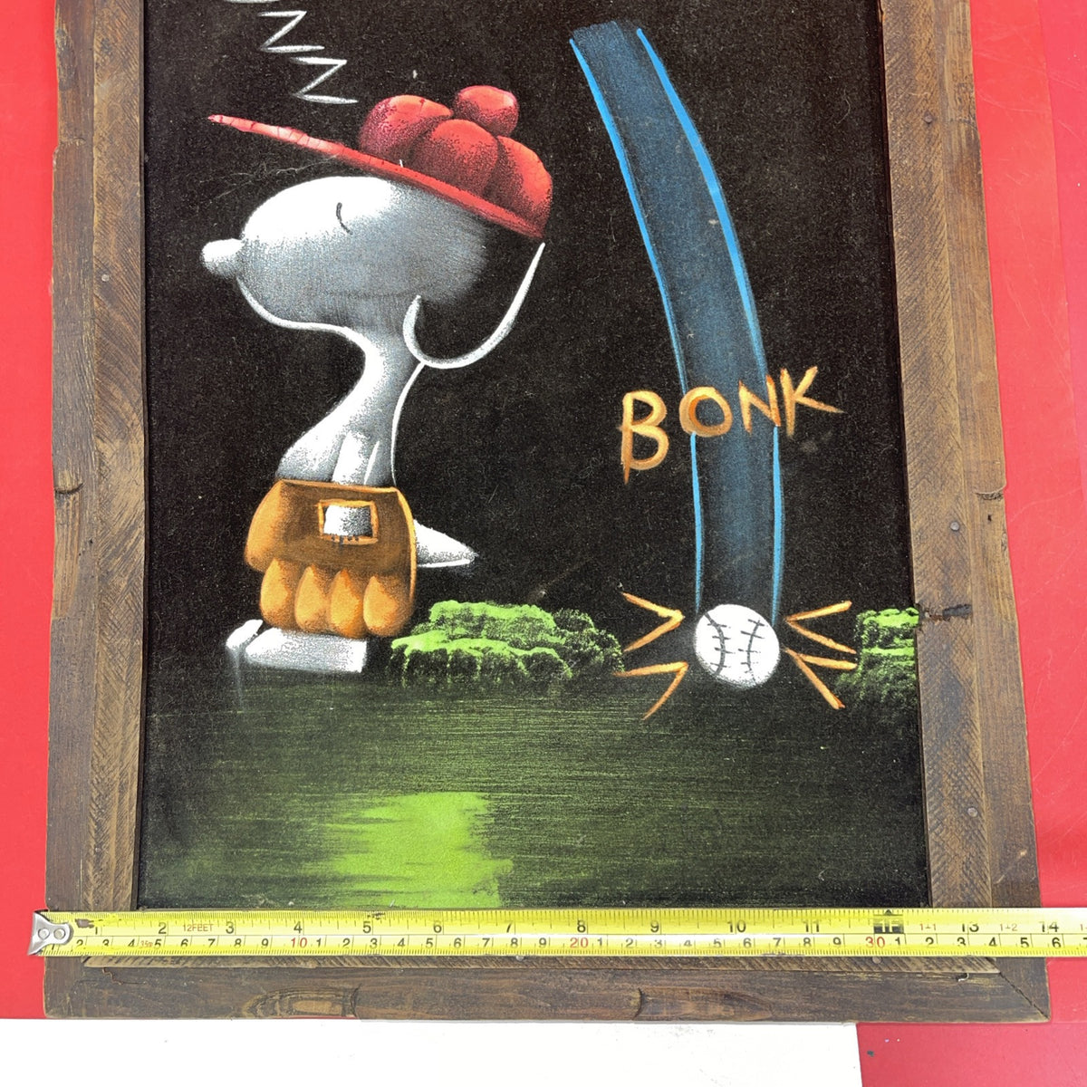 PEANUTS SNOOPY  Vintage Felt Painting 1980'S