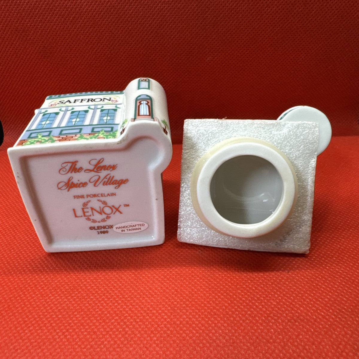 Vintage 1989 Lenox Spice Village SAFFRON Spice House With Lid