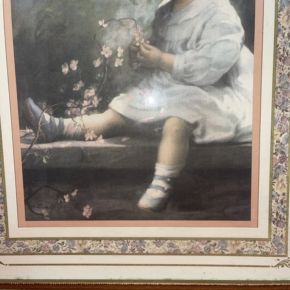 Matted Framed Zula Kenyon Bluebird of Happiness Print Picture 20 X 16 Christian