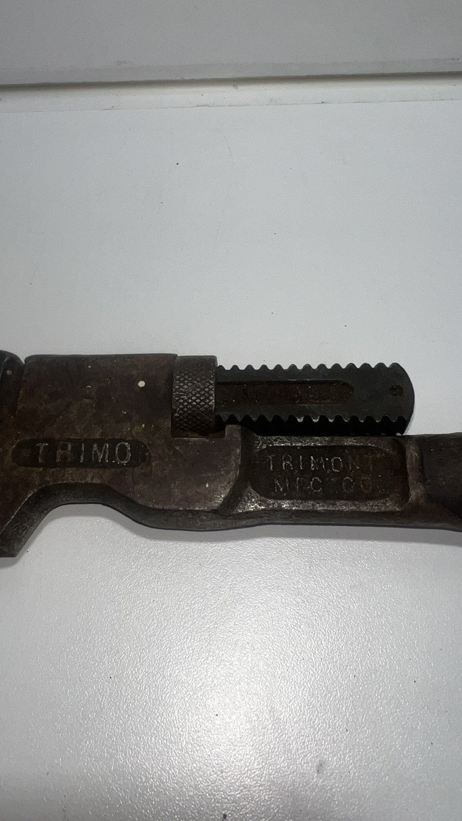 VINTAGE "TRIMO" U.S.A. 12" DROP FORGED MONKEY WRENCH MADE BY "TRIMONT MFG. CO."