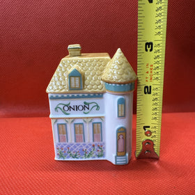 Vintage 1989 Lenox Spice Village ONION Jar With Lid (has Chip)