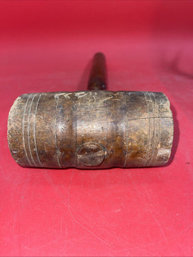 Vintage Primitive  Round Handmade Wooden Mallet Maul Home Decor Rustic Farmhouse