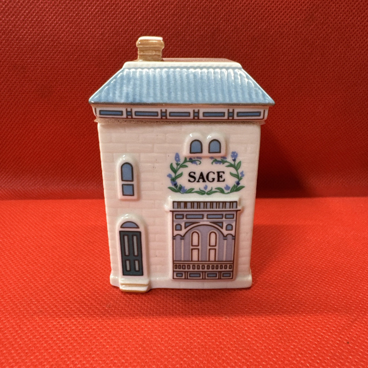 Vintage 1989 Lenox Spice Village SAGE House Jar With Lid