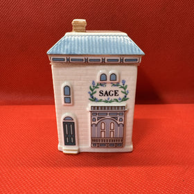 Vintage 1989 Lenox Spice Village SAGE House Jar With Lid