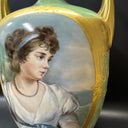 Antique Porcelain Hand Painted Vase With Portrait Of Women, France, Signed!!!