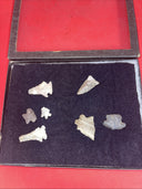 Native American Artifacts Lot 7 w/ Frame Arrowheads Collection 9”x7”Frame #20