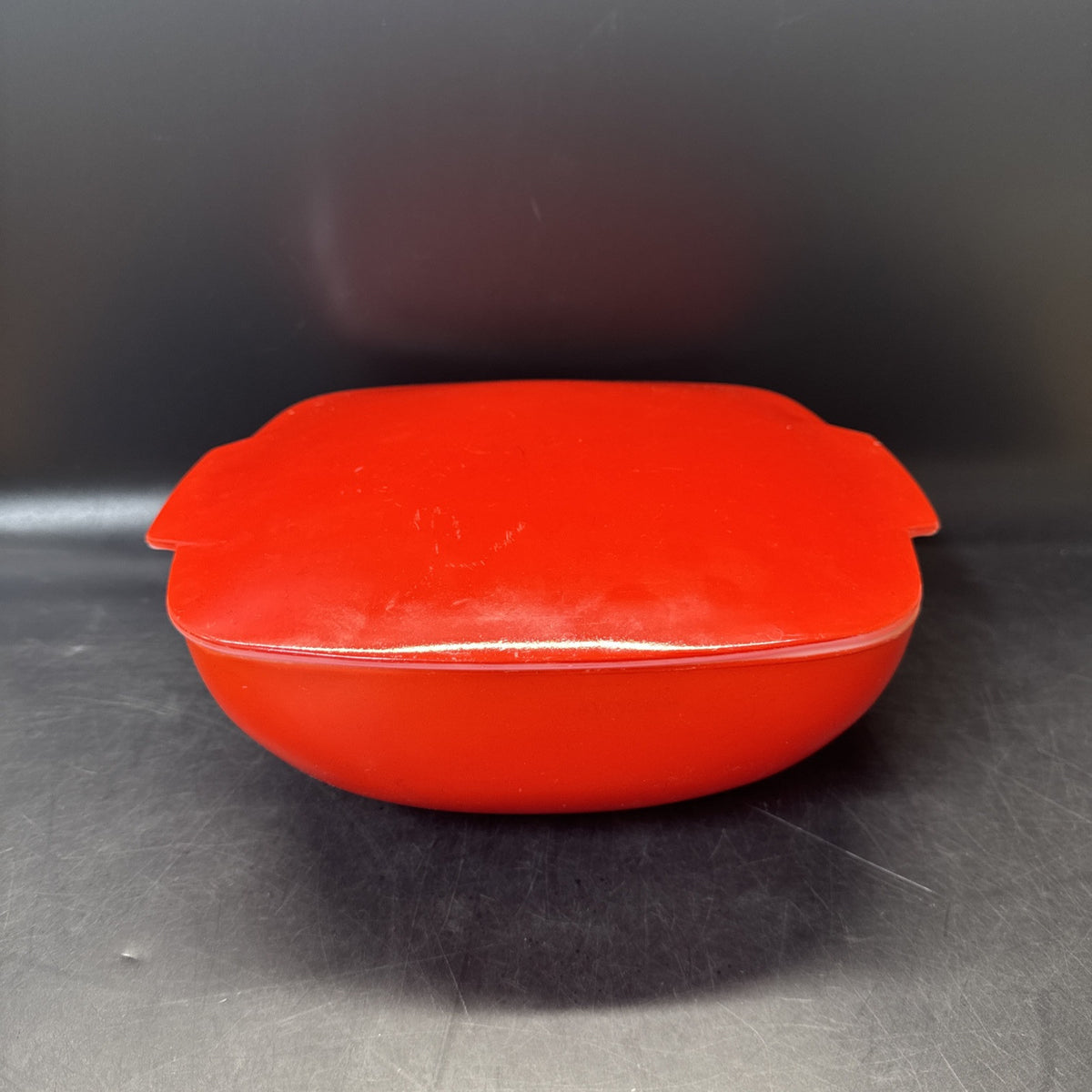 Vintage PYREX Hostess Red Square Casserole Dish with Lid, 2.5 Qt
