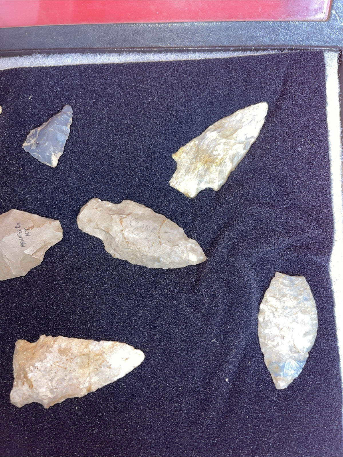 Native American Artifacts Arrowheads Lot 10 Points w/12”x8.5” Frame. #9