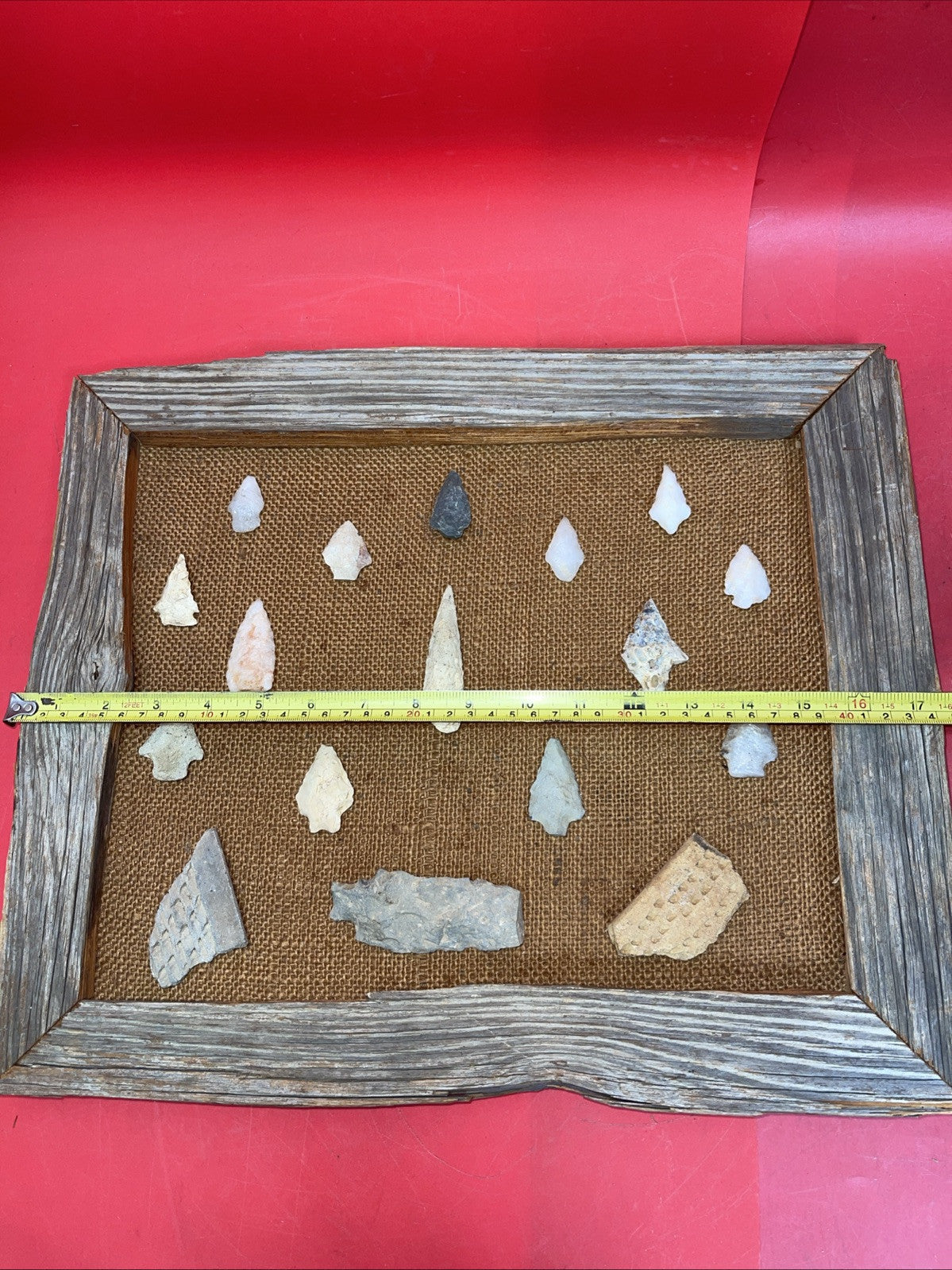 Native American Arrowheads collection in the Frame