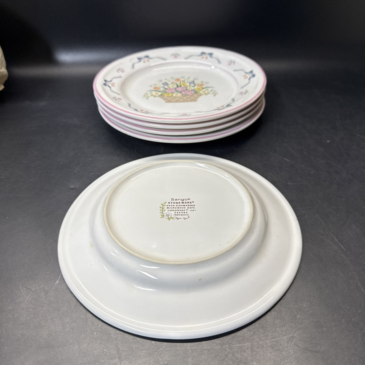 Sango Stoneware Chesapeake Plate 7.5”/ Set Of 5