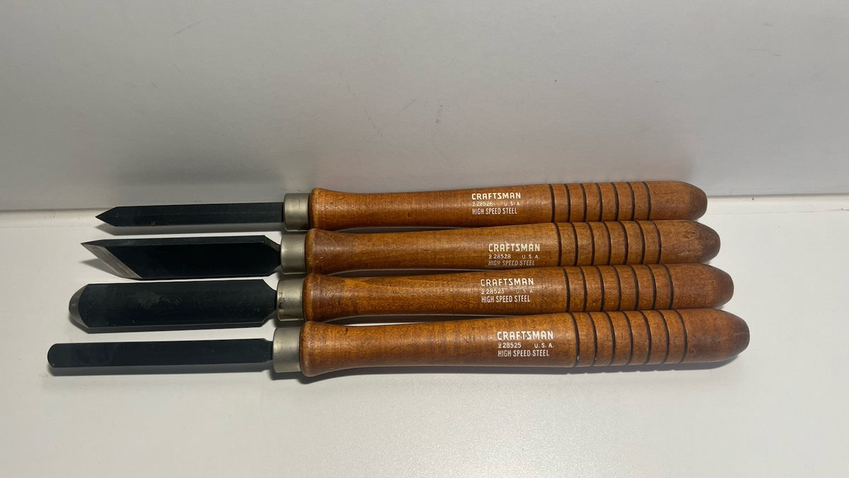 Sears CRAFTSMAN  Vintage Set of 4 Wood Turning Chisels 15"
