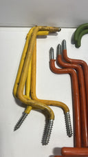 USED Assorted Vinyl Screw in ladder hooks & Large Utility Storage screw in hooks
