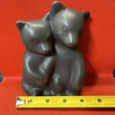 Vtg PIGEON FORGE POTTERY Matte Satin Black Bear Cubs Figurine